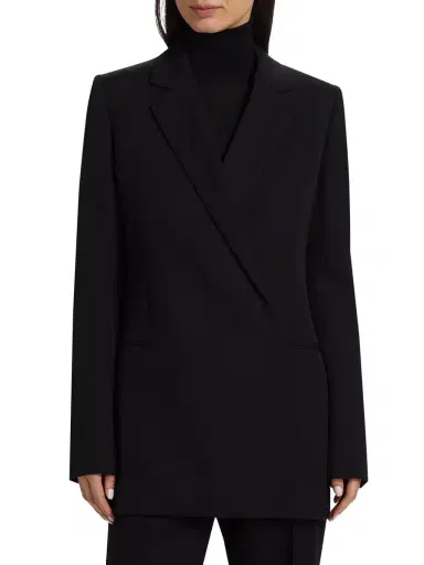 The Row Women's Lawrence Wool Jacket - Black | Thumbnail 2 The Row Women's Lawrence Wool Jacket - Black | Thumbnail 2