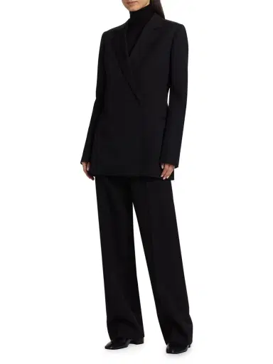 The Row Women's Lawrence Wool Jacket - Black | Thumbnail 1 The Row Women's Lawrence Wool Jacket - Black | Thumbnail 1