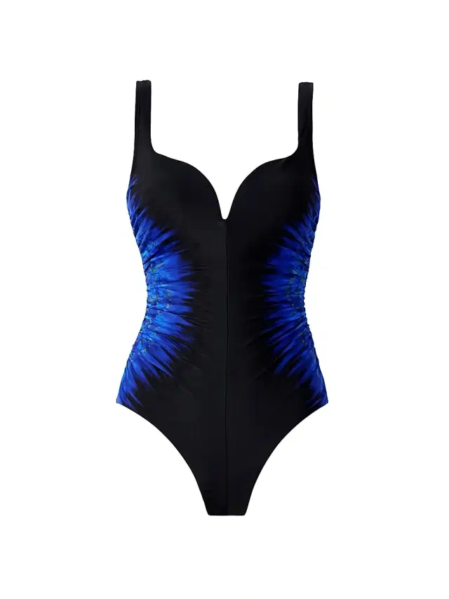 Women's Paka Mayan Temptress Abstract One-Piece Swimsuit - Blue Black Women's Paka Mayan Temptress Abstract One-Piece Swimsuit - Blue Black