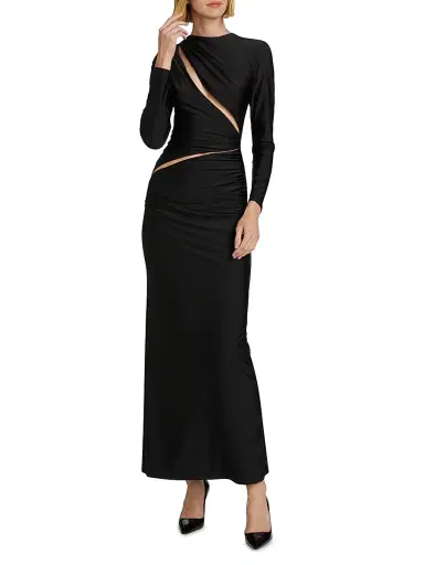Michael Lo Sordo Women's Cuts Both Ways Maxi Dress - Black | Thumbnail 2 Michael Lo Sordo Women's Cuts Both Ways Maxi Dress - Black | Thumbnail 2