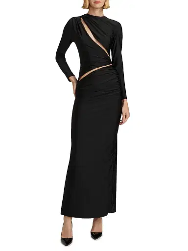 Michael Lo Sordo Women's Cuts Both Ways Maxi Dress - Black | Thumbnail 3 Michael Lo Sordo Women's Cuts Both Ways Maxi Dress - Black | Thumbnail 3