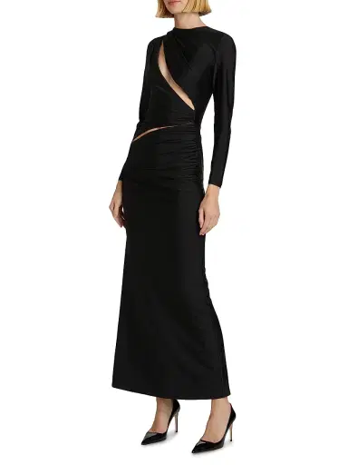 Michael Lo Sordo Women's Cuts Both Ways Maxi Dress - Black | Thumbnail 4 Michael Lo Sordo Women's Cuts Both Ways Maxi Dress - Black | Thumbnail 4