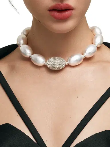 Saulé Women's Étoile Chérie Mixed-Media Beaded Necklace - Silver Sheer | Thumbnail 2 Saulé Women's Étoile Chérie Mixed-Media Beaded Necklace - Silver Sheer | Thumbnail 2