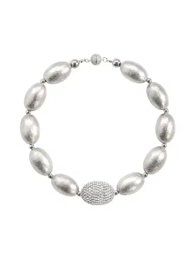 Saulé Women's Étoile Chérie Mixed-Media Beaded Necklace - Silver Sheer | Thumbnail 1 Saulé Women's Étoile Chérie Mixed-Media Beaded Necklace - Silver Sheer | Thumbnail 1