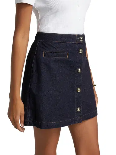 Reformation Women's Amara High-Rise Denim Miniskirt - Ondine | Thumbnail 4 Reformation Women's Amara High-Rise Denim Miniskirt - Ondine | Thumbnail 4