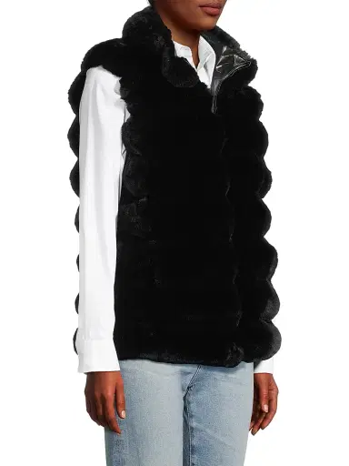 JOCELYN Women's Plush Reversible Faux Fur Vest | Thumbnail 4 JOCELYN Women's Plush Reversible Faux Fur Vest | Thumbnail 4