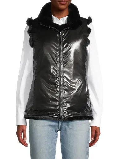 JOCELYN Women's Plush Reversible Faux Fur Vest | Thumbnail 6 JOCELYN Women's Plush Reversible Faux Fur Vest | Thumbnail 6