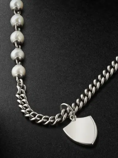 M. COHEN Mondi Pearl and Sterling Silver Pendant Necklace - Men | Thumbnail 4 M. COHEN Mondi Pearl and Sterling Silver Pendant Necklace - Men | Thumbnail 4