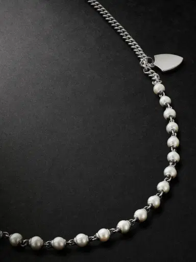 M. COHEN Mondi Pearl and Sterling Silver Pendant Necklace - Men | Thumbnail 1 M. COHEN Mondi Pearl and Sterling Silver Pendant Necklace - Men | Thumbnail 1