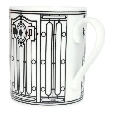 HERMÈS Hermes "H Deco" White/Black Porcelain Mug N°1 | Thumbnail 3 HERMÈS Hermes "H Deco" White/Black Porcelain Mug N°1 | Thumbnail 3