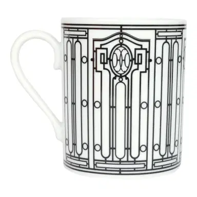 HERMÈS Hermes "H Deco" White/Black Porcelain Mug N°1 | Thumbnail 1 HERMÈS Hermes "H Deco" White/Black Porcelain Mug N°1 | Thumbnail 1