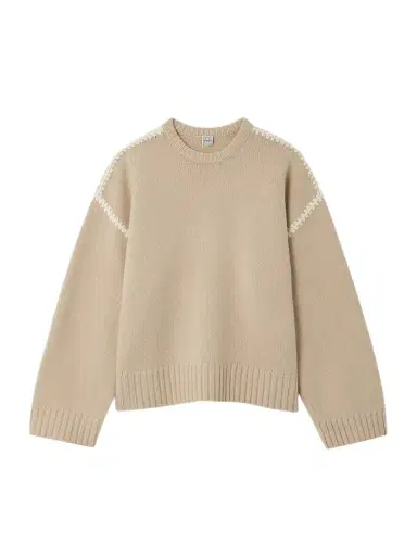 TOTEME Oversized Embroidered Wool And Cashmere-blend Sweater | Thumbnail 1 TOTEME Oversized Embroidered Wool And Cashmere-blend Sweater | Thumbnail 1