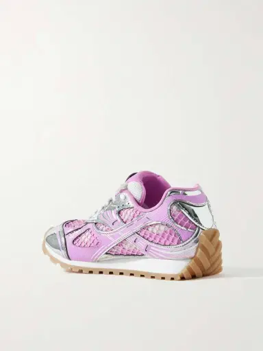 Bottega Veneta Orbit Metallic Rubber, Mesh And Fishnet Sneakers | Thumbnail 3 Bottega Veneta Orbit Metallic Rubber, Mesh And Fishnet Sneakers | Thumbnail 3
