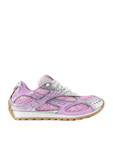 Bottega Veneta Orbit Metallic Rubber, Mesh And Fishnet Sneakers | Thumbnail 1 Bottega Veneta Orbit Metallic Rubber, Mesh And Fishnet Sneakers | Thumbnail 1