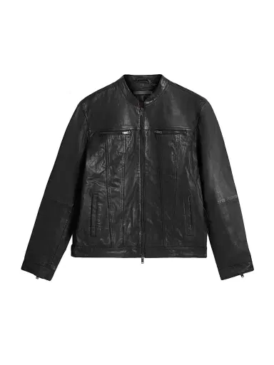 John Varvatos Star U.S.A. Men's Zip-Front Leather Jacket | Thumbnail 1 John Varvatos Star U.S.A. Men's Zip-Front Leather Jacket | Thumbnail 1