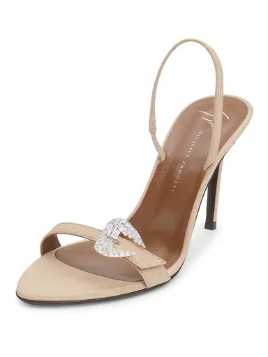 Giuseppe Zanotti Women's Silk Slingback Sandals - Tan | Thumbnail 2 Giuseppe Zanotti Women's Silk Slingback Sandals - Tan | Thumbnail 2