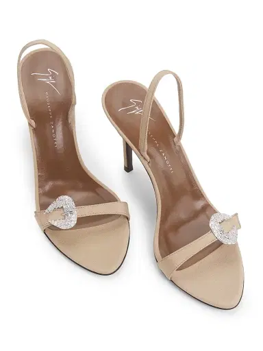 Giuseppe Zanotti Women's Silk Slingback Sandals - Tan | Thumbnail 4 Giuseppe Zanotti Women's Silk Slingback Sandals - Tan | Thumbnail 4