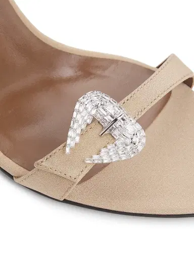 Giuseppe Zanotti Women's Silk Slingback Sandals - Tan | Thumbnail 6 Giuseppe Zanotti Women's Silk Slingback Sandals - Tan | Thumbnail 6