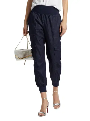 Cinq à Sept Women's Giles Denim High-Rise Crop Pants - Raw Indigo | Thumbnail 3 Cinq à Sept Women's Giles Denim High-Rise Crop Pants - Raw Indigo | Thumbnail 3