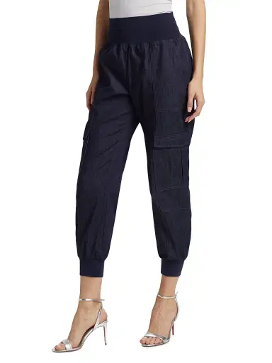 Cinq à Sept Women's Giles Denim High-Rise Crop Pants - Raw Indigo | Thumbnail 4 Cinq à Sept Women's Giles Denim High-Rise Crop Pants - Raw Indigo | Thumbnail 4