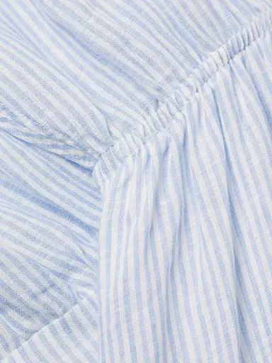 Harshman Women's Bexley Striped Linen Maxi Dress - White Blue Stripes - Size Small | Thumbnail 6 Harshman Women's Bexley Striped Linen Maxi Dress - White Blue Stripes - Size Small | Thumbnail 6