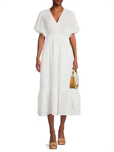 Harshman Women's Bexley Linen Midi-Dress - White - Size Small | Thumbnail 2 Harshman Women's Bexley Linen Midi-Dress - White - Size Small | Thumbnail 2