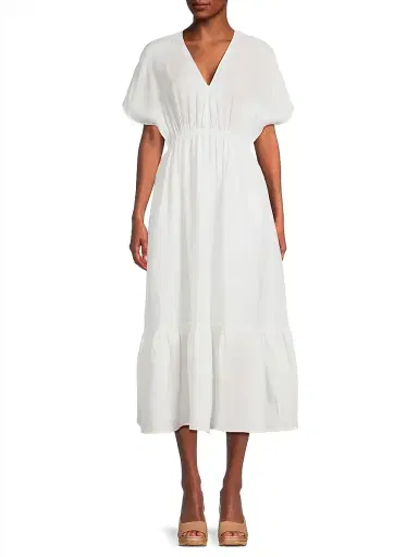 Harshman Women's Bexley Linen Midi-Dress - White - Size Small | Thumbnail 3 Harshman Women's Bexley Linen Midi-Dress - White - Size Small | Thumbnail 3