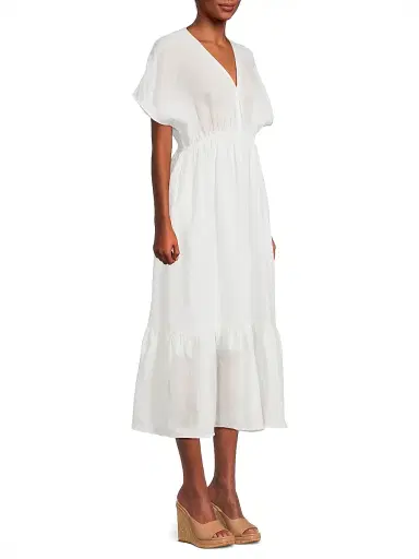 Harshman Women's Bexley Linen Midi-Dress - White - Size Small | Thumbnail 4 Harshman Women's Bexley Linen Midi-Dress - White - Size Small | Thumbnail 4