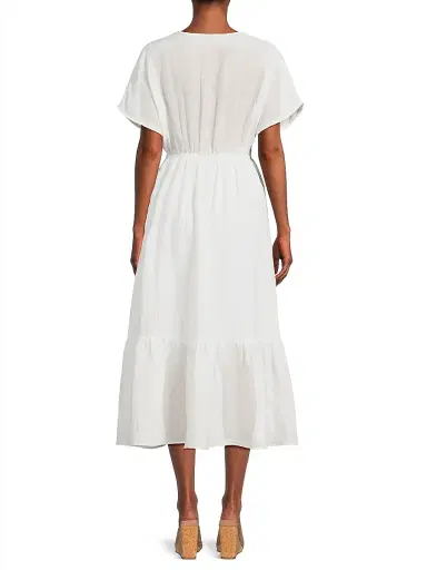 Harshman Women's Bexley Linen Midi-Dress - White - Size Small | Thumbnail 5 Harshman Women's Bexley Linen Midi-Dress - White - Size Small | Thumbnail 5