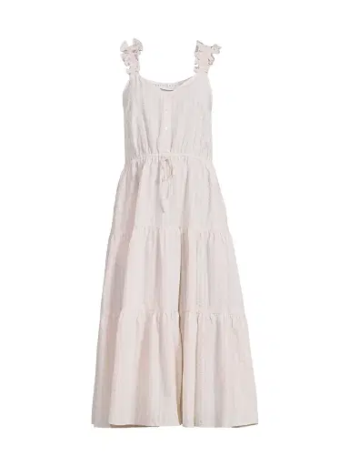 Harshman Women's Ophelia Seersucker Midi-Dress - Cream Sandstone Stripes - Size Medium | Thumbnail 1 Harshman Women's Ophelia Seersucker Midi-Dress - Cream Sandstone Stripes - Size Medium | Thumbnail 1
