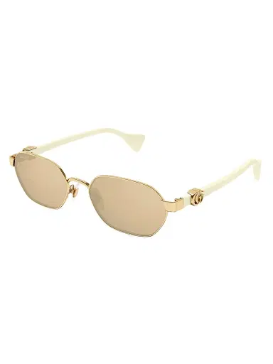 Gucci Women's Mini Running 56MM Oval Sunglasses - Gold Ivory Yellow | Thumbnail 2 Gucci Women's Mini Running 56MM Oval Sunglasses - Gold Ivory Yellow | Thumbnail 2