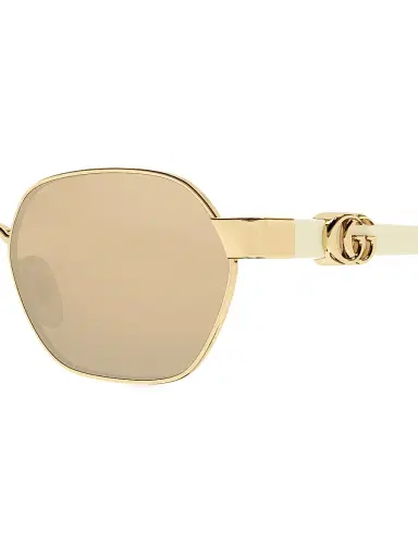 Gucci Women's Mini Running 56MM Oval Sunglasses - Gold Ivory Yellow | Thumbnail 3 Gucci Women's Mini Running 56MM Oval Sunglasses - Gold Ivory Yellow | Thumbnail 3
