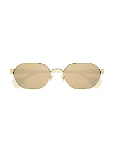 Gucci Women's Mini Running 56MM Oval Sunglasses - Gold Ivory Yellow | Thumbnail 1 Gucci Women's Mini Running 56MM Oval Sunglasses - Gold Ivory Yellow | Thumbnail 1