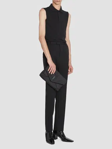 Saint Laurent Women's Cassandre Large Envelope Pouch In Nylon | Thumbnail 2 Saint Laurent Women's Cassandre Large Envelope Pouch In Nylon | Thumbnail 2