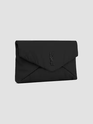Saint Laurent Women's Cassandre Large Envelope Pouch In Nylon | Thumbnail 4 Saint Laurent Women's Cassandre Large Envelope Pouch In Nylon | Thumbnail 4