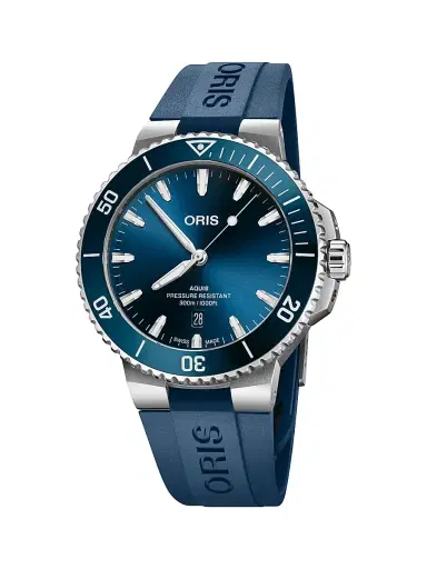 Oris Men's Aquis Stainless Steel & Rubber Watch/43.5MM - Blue | Thumbnail 3 Oris Men's Aquis Stainless Steel & Rubber Watch/43.5MM - Blue | Thumbnail 3