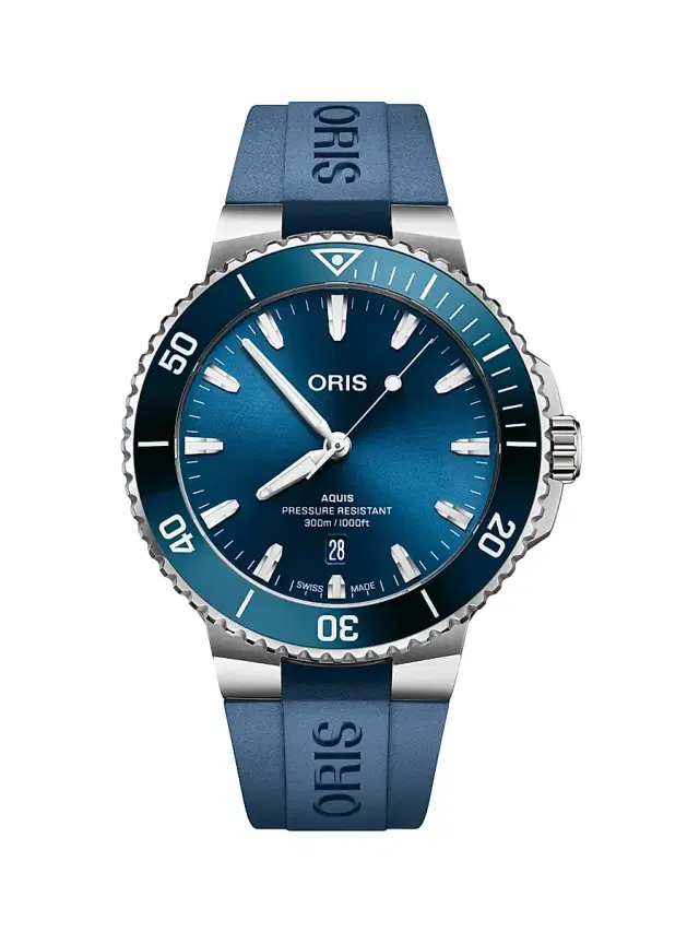Men's Aquis Stainless Steel & Rubber Watch/43.5MM - Blue Men's Aquis Stainless Steel & Rubber Watch/43.5MM - Blue
