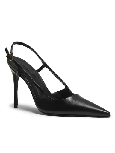 Schutz Women's Boris 0MM Leather Slingback Pumps - Black | Thumbnail 2 Schutz Women's Boris 0MM Leather Slingback Pumps - Black | Thumbnail 2
