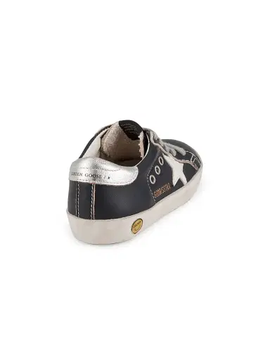 Golden Goose Boy's Super Star Laminated-Heel Sneakers - Blue White Silver 12.5 (Child) | Thumbnail 2 Golden Goose Boy's Super Star Laminated-Heel Sneakers - Blue White Silver 12.5 (Child) | Thumbnail 2