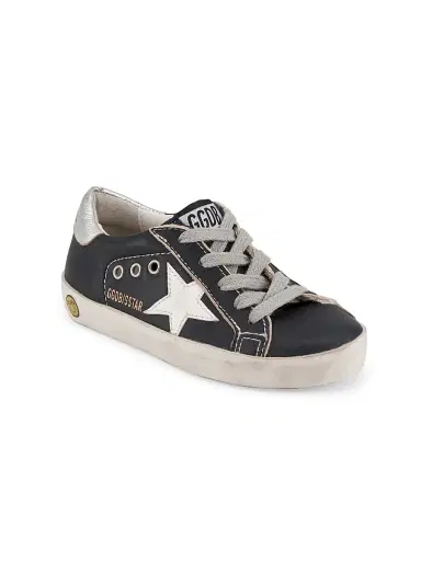 Golden Goose Boy's Super Star Laminated-Heel Sneakers - Blue White Silver 12.5 (Child) | Thumbnail 1 Golden Goose Boy's Super Star Laminated-Heel Sneakers - Blue White Silver 12.5 (Child) | Thumbnail 1