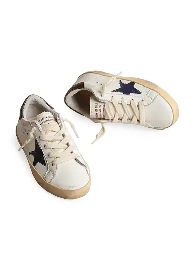 Golden Goose Boy's Super-Star Leather Low-Top Sneakers - White Navy Blue Black Tobacco 4 (Baby) | Thumbnail 2 Golden Goose Boy's Super-Star Leather Low-Top Sneakers - White Navy Blue Black Tobacco 4 (Baby) | Thumbnail 2