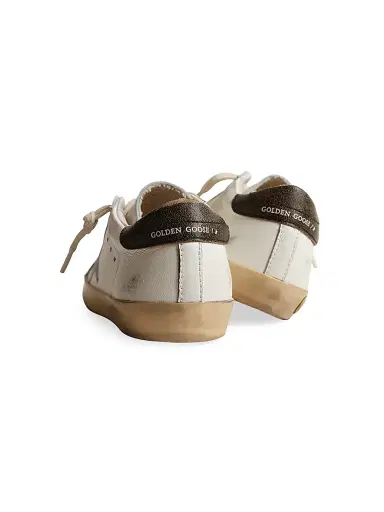 Golden Goose Boy's Super-Star Leather Low-Top Sneakers - White Navy Blue Black Tobacco 4 (Baby) | Thumbnail 3 Golden Goose Boy's Super-Star Leather Low-Top Sneakers - White Navy Blue Black Tobacco 4 (Baby) | Thumbnail 3