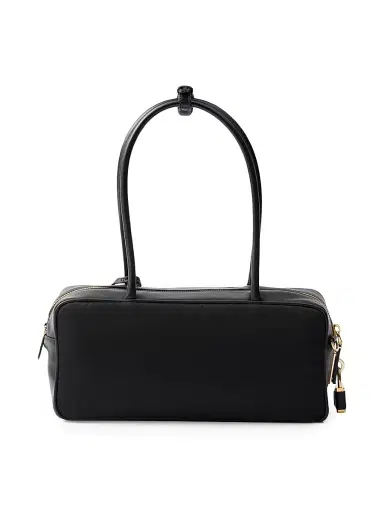 Prada Women's Re-Nylon and Leather Top Handle Bag - Black | Thumbnail 3 Prada Women's Re-Nylon and Leather Top Handle Bag - Black | Thumbnail 3