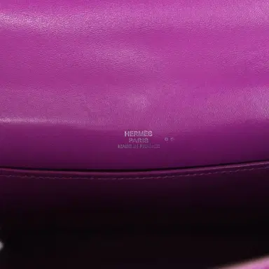 HERMÈS Pre-owned Hermes Kelly Pochette Violet Shiny Niloticus Crocodile Palladium Hardware | Thumbnail 7 HERMÈS Pre-owned Hermes Kelly Pochette Violet Shiny Niloticus Crocodile Palladium Hardware | Thumbnail 7