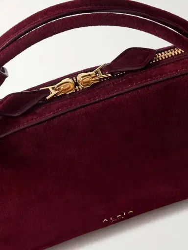 Alaïa Le Teckel Leather-trimmed Suede Clutch | Thumbnail 4 Alaïa Le Teckel Leather-trimmed Suede Clutch | Thumbnail 4