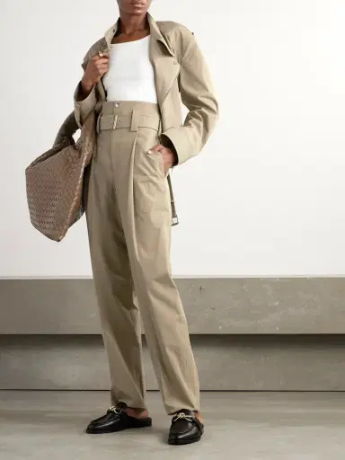 Bottega Veneta Belted Asymmetric Cotton-blend Jacket | Thumbnail 2 Bottega Veneta Belted Asymmetric Cotton-blend Jacket | Thumbnail 2