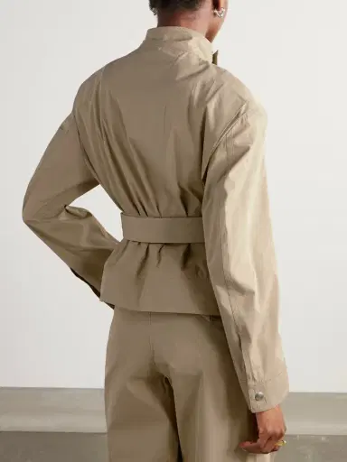 Bottega Veneta Belted Asymmetric Cotton-blend Jacket | Thumbnail 4 Bottega Veneta Belted Asymmetric Cotton-blend Jacket | Thumbnail 4