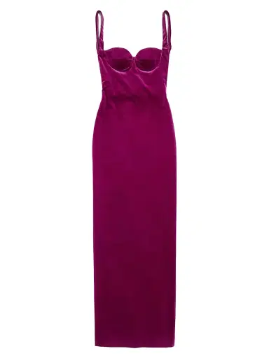 Balenciaga Women's Fitted Gown - Plum - Size 8 | Thumbnail 1 Balenciaga Women's Fitted Gown - Plum - Size 8 | Thumbnail 1