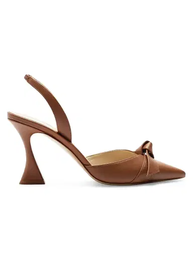 Alexandre Birman Women's Clarita Bell 85MM Leather Slingback Pumps - Espresso - Size 10 | Thumbnail 1 Alexandre Birman Women's Clarita Bell 85MM Leather Slingback Pumps - Espresso - Size 10 | Thumbnail 1