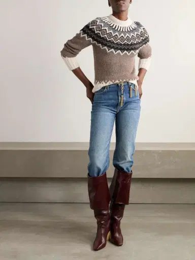 Chloé Fair Isle Alpaca, Merino Wool And Cashmere-blend Sweater | Thumbnail 2 Chloé Fair Isle Alpaca, Merino Wool And Cashmere-blend Sweater | Thumbnail 2